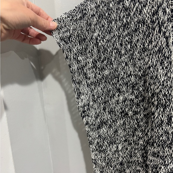 Eileen Fisher Organic Linen/Cotton Short Sleeve Cardigan Black/White Large - Picture 3 of 7